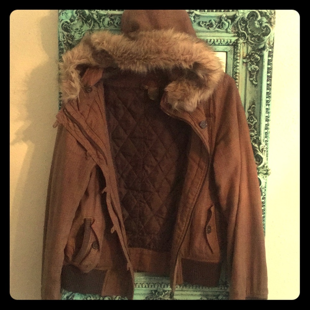 Light Brown Jacket with light plaid pattern